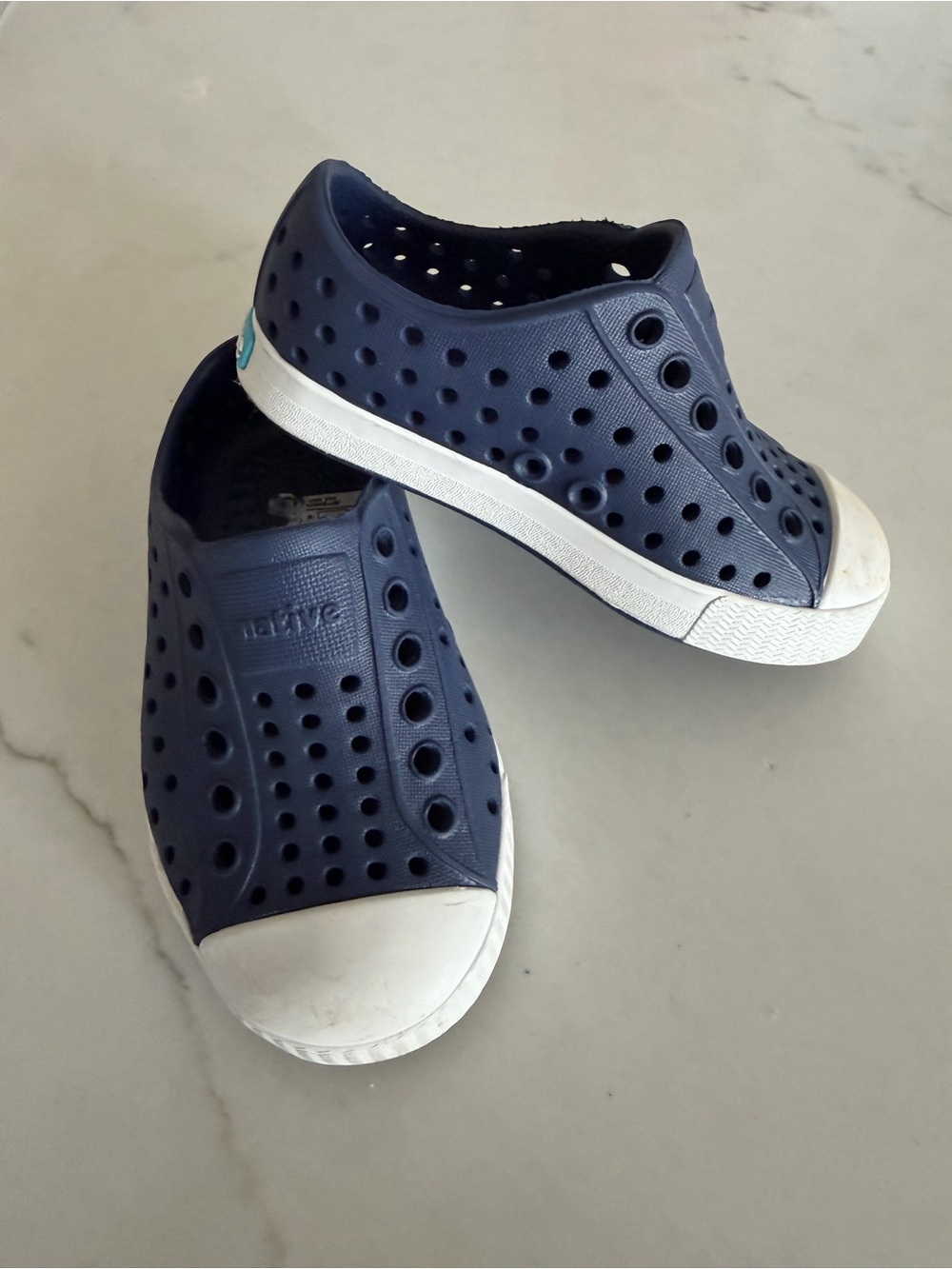 Native Shoes Jefferson Baby/ Toddler Slip-on Shoe Regatta Blue Shell White Sz 6